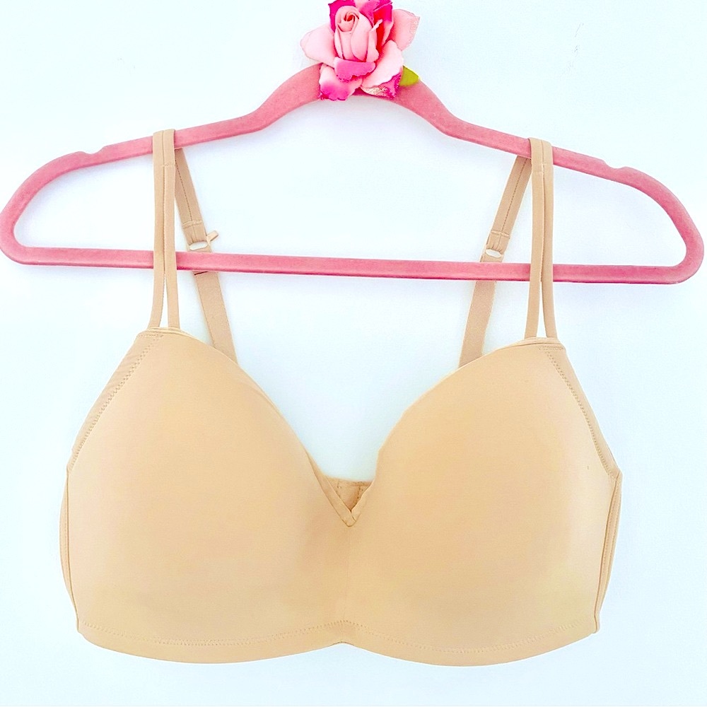 💕Aerie Nude Seamless Padded Crisscross Bra SZ 36DD - Picture 6 of 11
